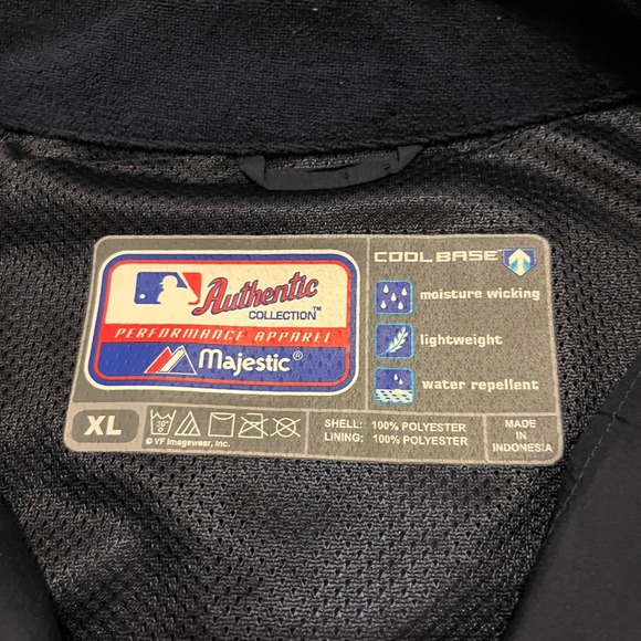 Majestic Tampa Bay Rays Pullover  Windbreaker Men‎ XL Navy Blue Cool Base - Picture 6 of 6